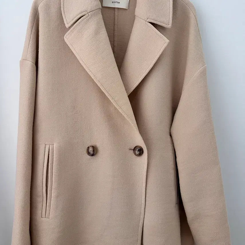 [BUNJANG] System Wool Half Coat Beige / 55]시스템 울 하프 코트 베이지