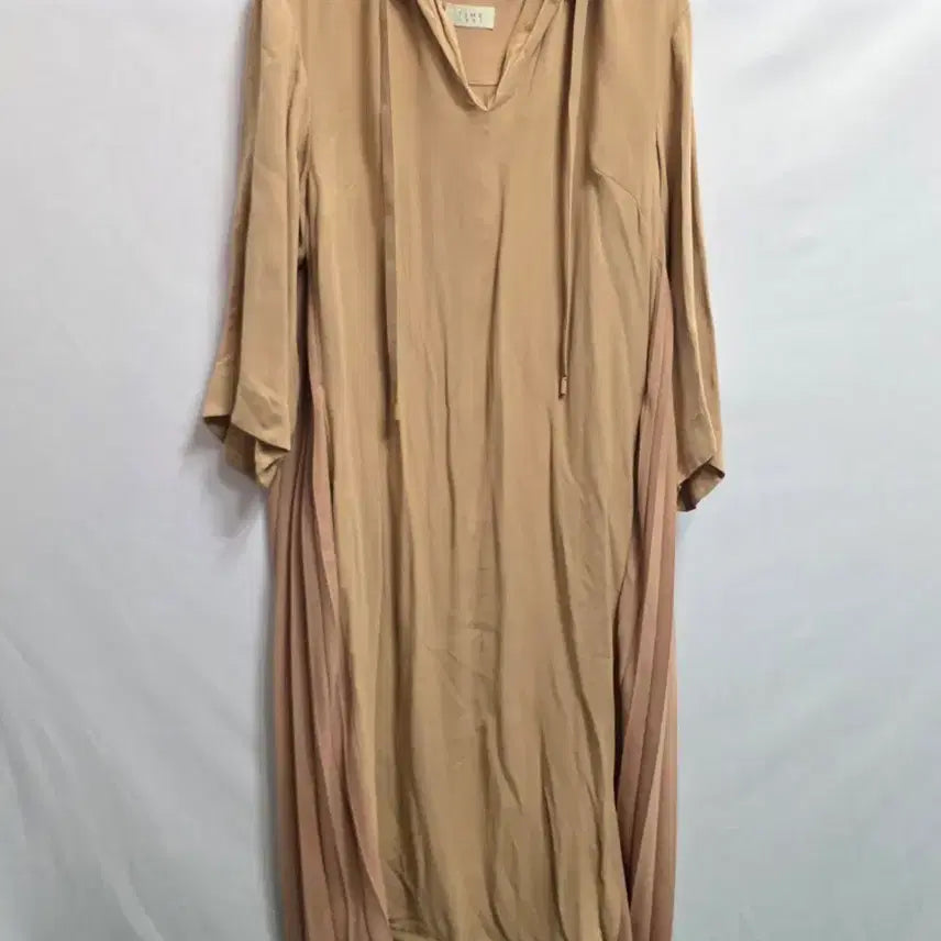[BUNJANG] TIME (Hansteam) Hooded Rayon Long Dress Beige / 한섬 타임 후드 레이온 원피스 베이지