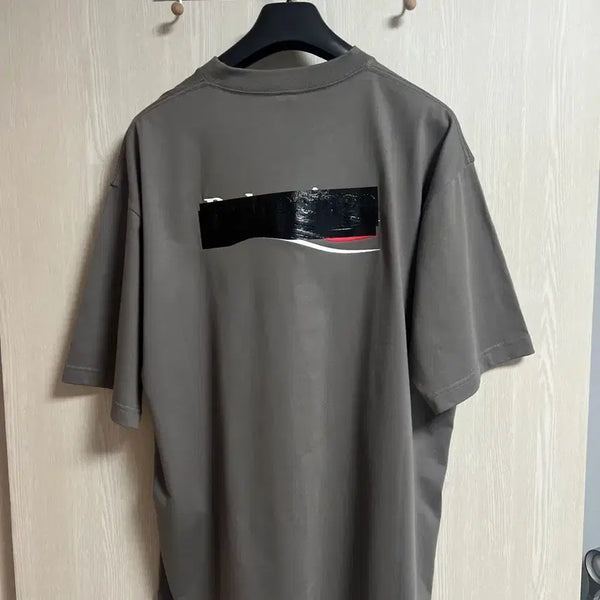 [BUNJANG] Balenciaga Wave Logo Cotton Short Sleeve T-Shirt / [택채새상품,국내매장판] 발렌시아가 웨이브로고 개퍼 반팔