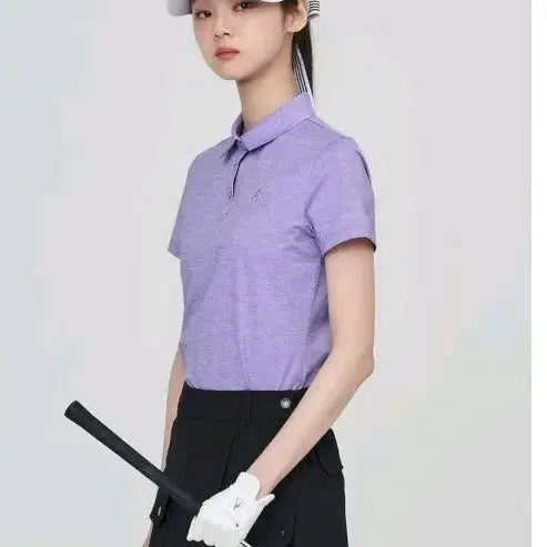 [BUNJANG] Beanpole Golf Lavender Melange Collar T-shirt (L) / 빈폴골프 라벤더 멜란지 칼라 티셔츠