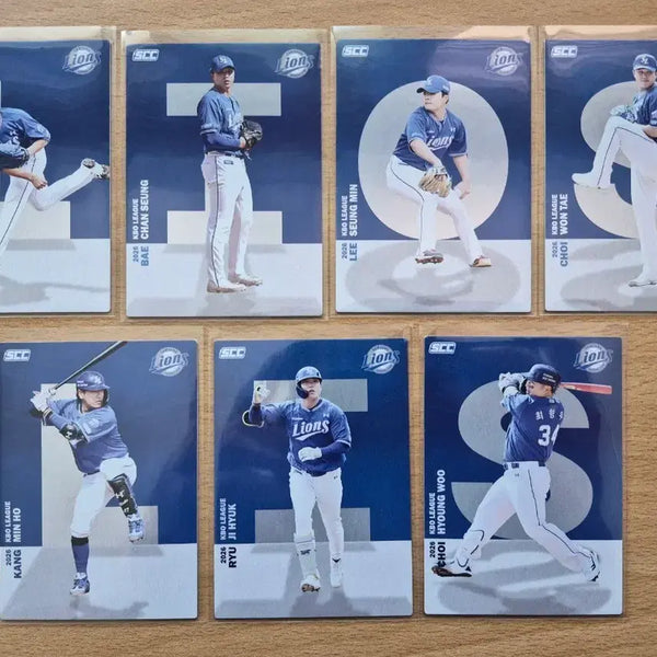 [BUNJANG] Samsung Lions 2026 SCC KBO Official Alphabet Card Set / 2026 SCC KBO 오피셜 삼성 라이온즈 알파벳카드 7장랏 판매