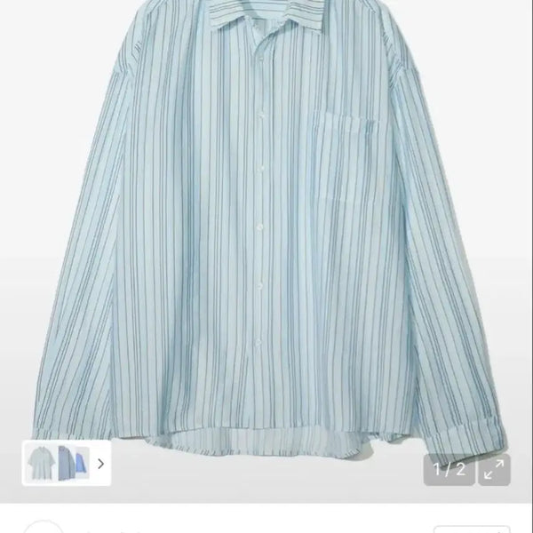 [BUNJANG] Partimento Multi Stripe Shirt Sky / 파르티멘토 멀티 스트라이프 셔츠 스카이