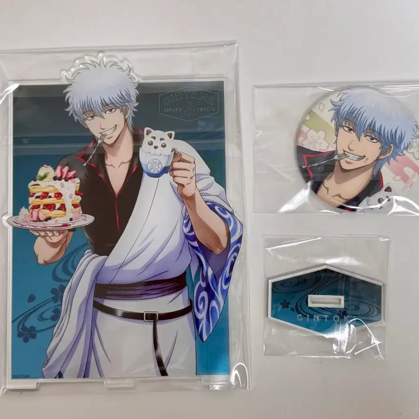 [BUNJANG] Gintama Sakata Gintoki Big Acrylic Stand Cherry Blossom Pancake & Latte Art Ver. / 은혼 사카타 긴토키 빅 아크릴스탠드 벚꽃 팬케이크와 라떼아트Ver