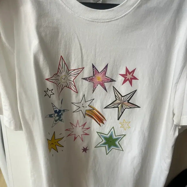 [BUNJANG] Star Print Short Sleeve T-Shirt / 반팔 티셔츠 별 프린팅