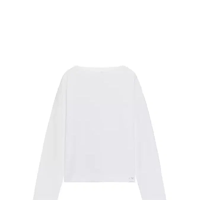 [BUNJANG] Zara Boatneck Label T-shirt White + Navy (Size S) / 자라 보트넥 라벨 티셔츠 화이트+네이비 S사이즈