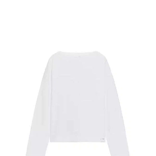 [BUNJANG] Zara Boatneck Label T-shirt White + Navy (Size S) / 자라 보트넥 라벨 티셔츠 화이트+네이비 S사이즈