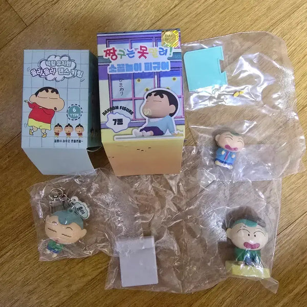 [BUNJANG] Crayon Shin-chan Harry Bunny (Huni) Dance Keyring, Ramen Stopper, Play Figure Bundle Set / 짱구는못말려 훈이 댄스키링 라면스토퍼 소꿉놀이피규어 3개 일괄 판매