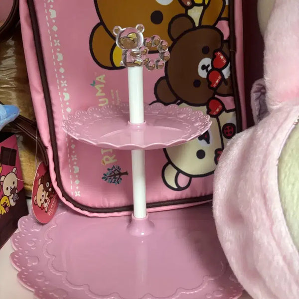 [BUNJANG] Rilakkuma Pink 2-Tier Serving Tray / 리락쿠마 핑크 트레이 방꾸 공주
