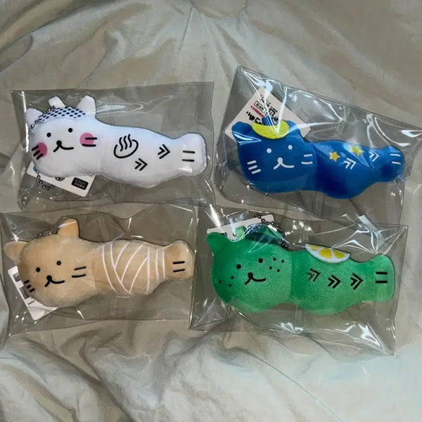[BUNJANG] Shishamo Neko Cat Plush Keychain / 시샤모네코 고양이 인형 키링 고전문구 네코 유키오