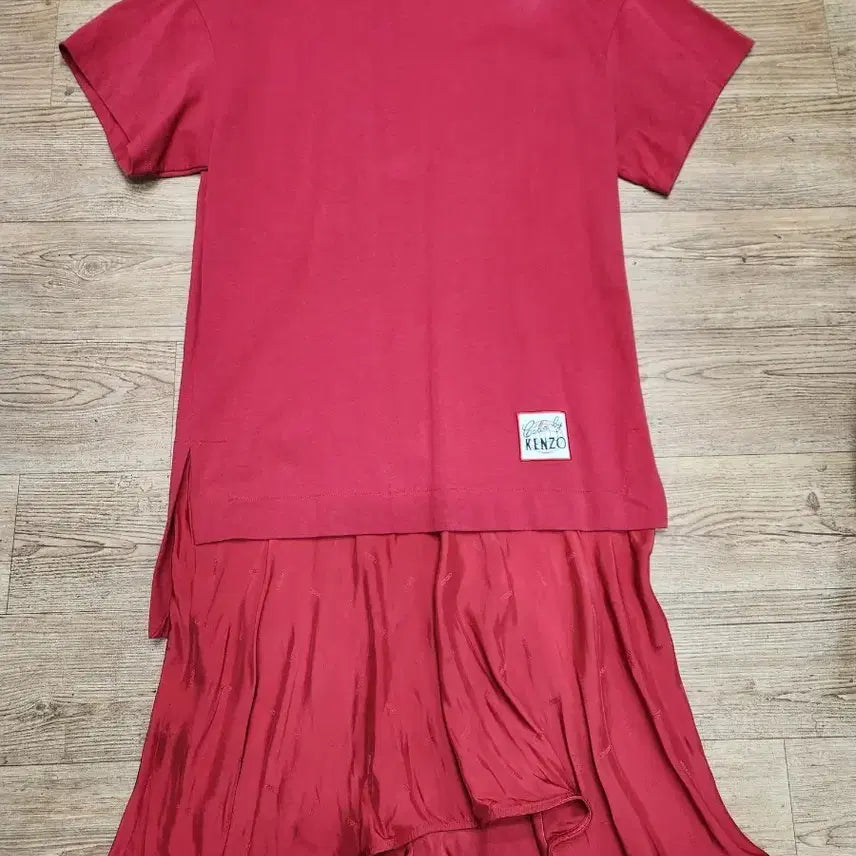 [BUNJANG] Kenzo Logo Short Sleeve Shirring Skirt Dress / 겐조 로고 반팔 원피스 셔링 스커트