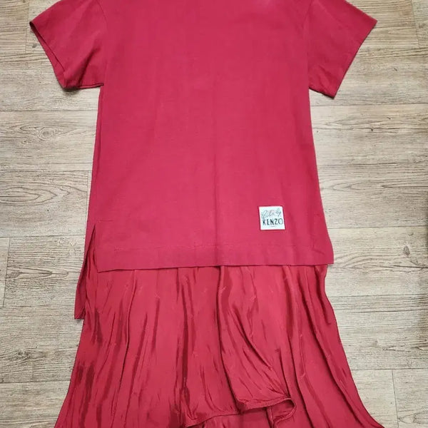 [BUNJANG] Kenzo Logo Short Sleeve Shirring Skirt Dress / 겐조 로고 반팔 원피스 셔링 스커트