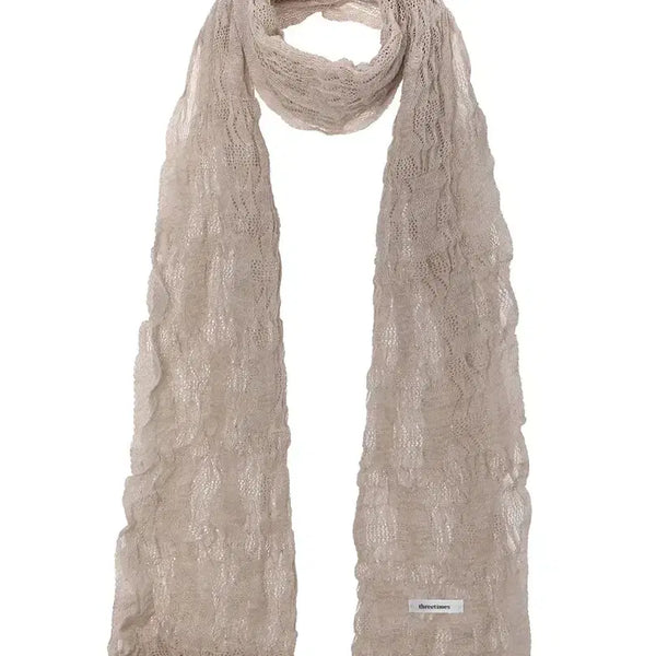 [BUNJANG] 3Times Moss Wrinkle Muffler Scarf Beige / (새상품) 쓰리타임즈 모스 링클 머플러 스카프 베이지 유튜버 윤비누 착용