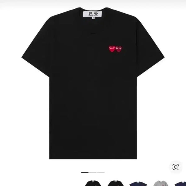 [BUNJANG] Comme des Garçons Double Heart T-Shirt Black XL / 꼼데가르송 더블 하트 티셔츠 블랙(XL.새상품)