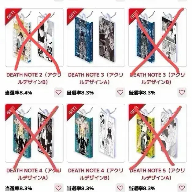 [BUNJANG] Death Note Comics Charm Collection Keyring Gacha / 데스노트 코믹스 참 컬렉션 키링 가챠