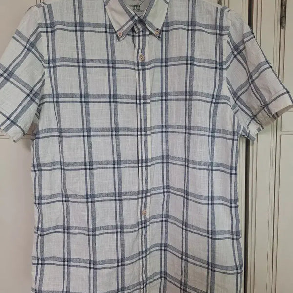 [BUNJANG] Henry Cotton's Check Short Sleeve Shirt 95 / 헨리코튼 95