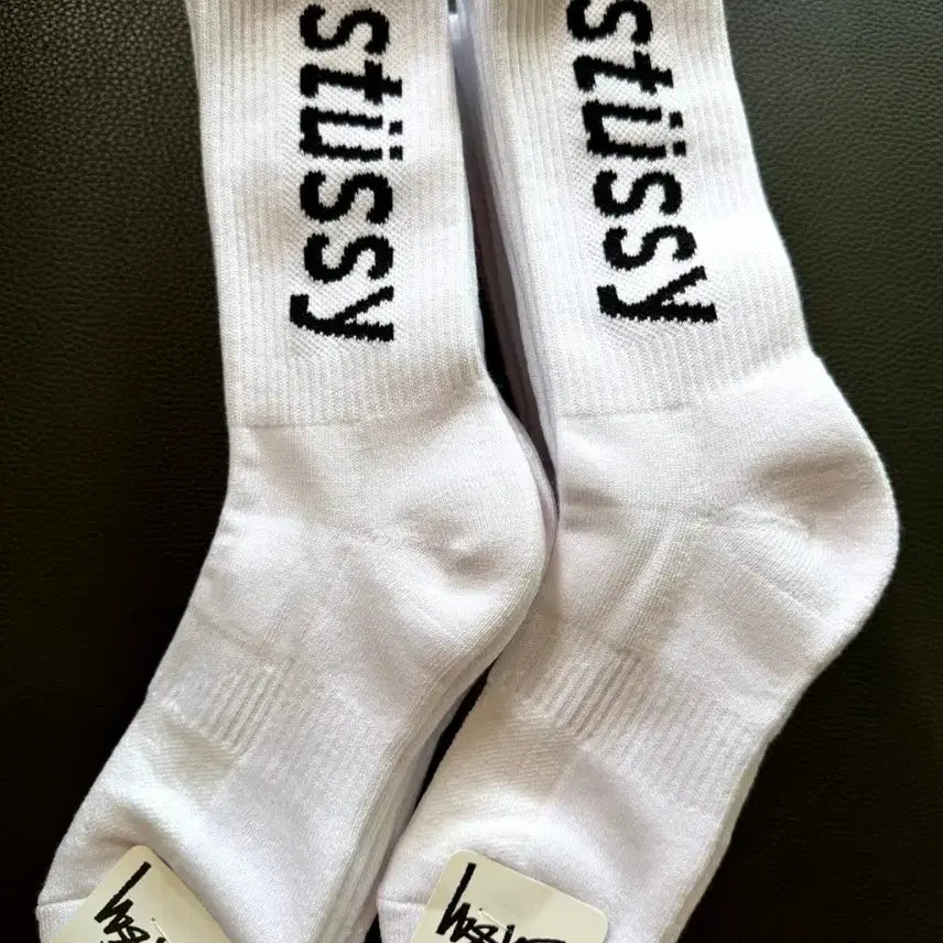 [BUNJANG] Stussy White Double Cushion Socks Set (10 Pairs) / 스투시 양말 화이트 10켤레세트 이중쿠션
