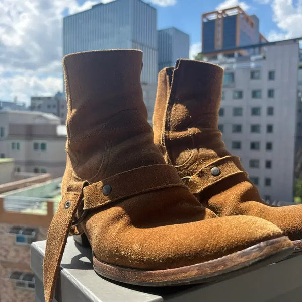 [BUNJANG] Saint Laurent Wyatt Harness Suede Boots 43 / 생로랑 와이어트 하네스 스웨이드 부츠 43