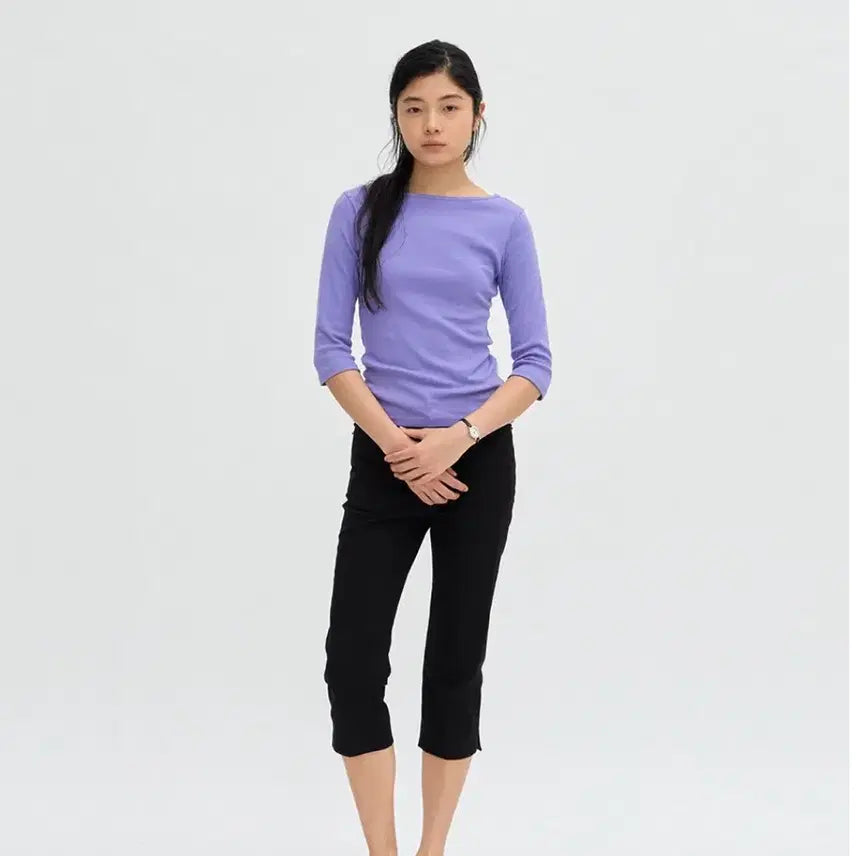 [BUNJANG] Hows 90s Rib T-Shirt (Violet) / 호와스 90s RIB T-SHIRT (VIOLET)