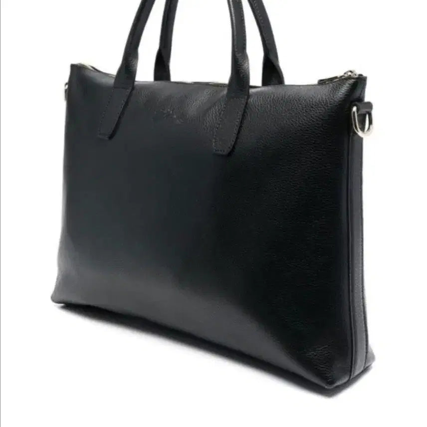 [BUNJANG] Longchamp Tote Bag "Laptop Bag" Black Full-grain Leather / (정품) 롱샴 토트백. 노트북 가방 블랙 최고급 가죽 (원가 80만원)