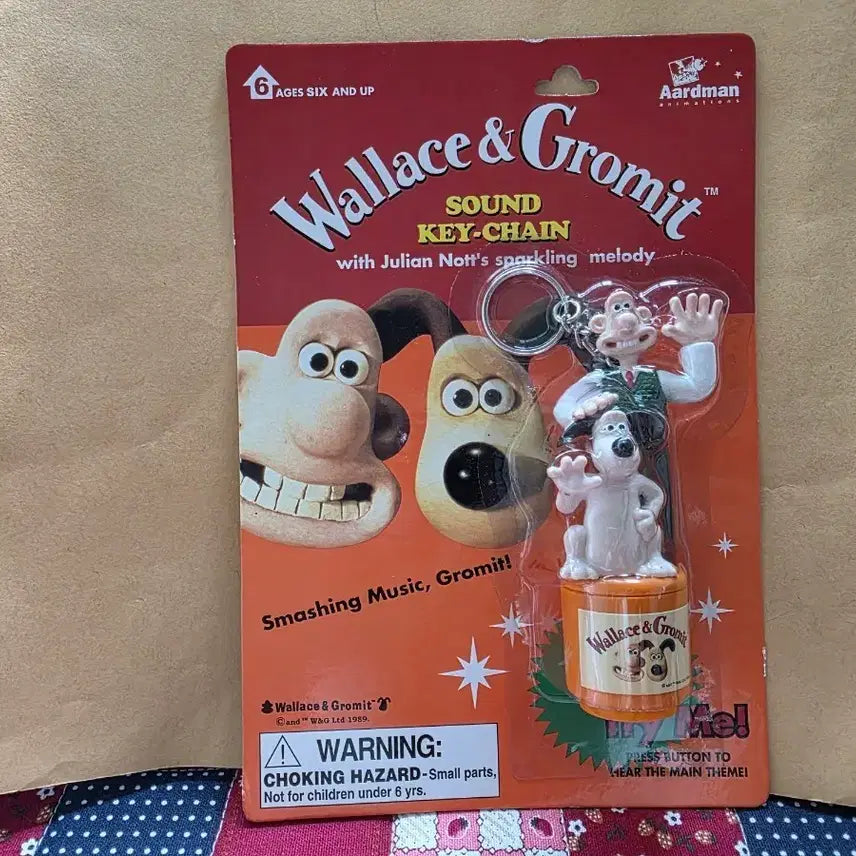 [BUNJANG] Wallace & Gromit Sound Keychain Figure / 월레스와 그로밋 사운드 키 체인 피규어 키링 고전 빈티지 숀더쉽