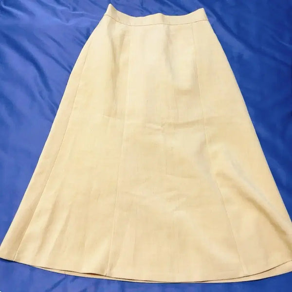 [BUNJANG] Pastel Yellow Flare Long Skirt / 파스텔옐로우  플레어 롱 스커트