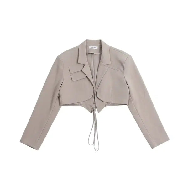 [BUNJANG] Lucky Crop Suit Jacket / 여성S/ LUCKY 크롭 정장 자켓 BG 37-45