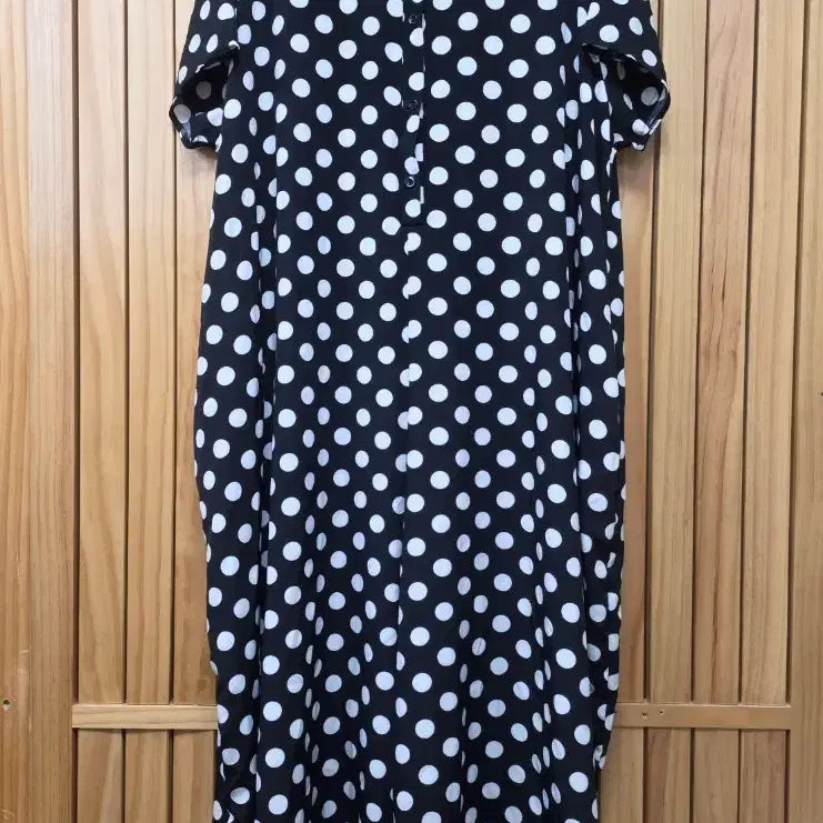 [BUNJANG] Black Polka Dot Long Jumpsuit / 블랙 도트 롱 점프슈트