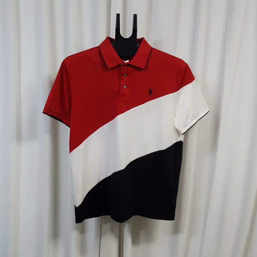 [BUNJANG] Polo Ralph Lauren Men's Color Block Collar Short Sleeve T-Shirt Size 100 / 폴로 랄프로렌 남성 배색 카라 반팔 티셔츠 100추천 오일장 0331