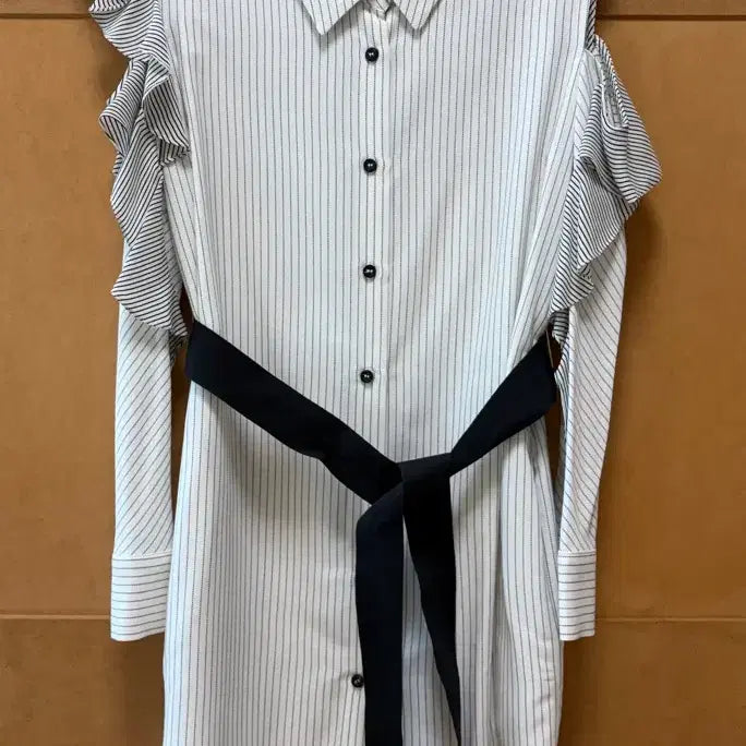 [BUNJANG] Maje Striped Shirt Dress / 마쥬 스트라이프 셔츠 원피스