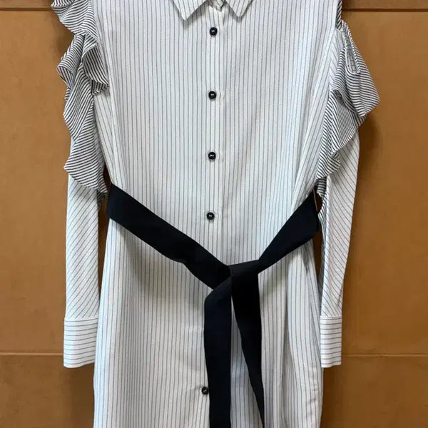[BUNJANG] Maje Striped Shirt Dress / 마쥬 스트라이프 셔츠 원피스