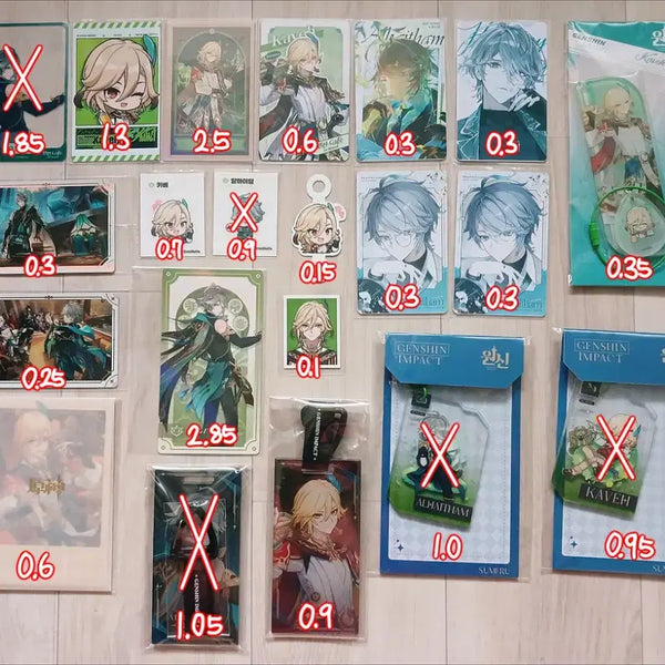 [BUNJANG] Genshin Impact Alhaitham & Kaveh Merchandise Bundle Set / 원신 알하이탐 카베 위주 굿즈 일괄
