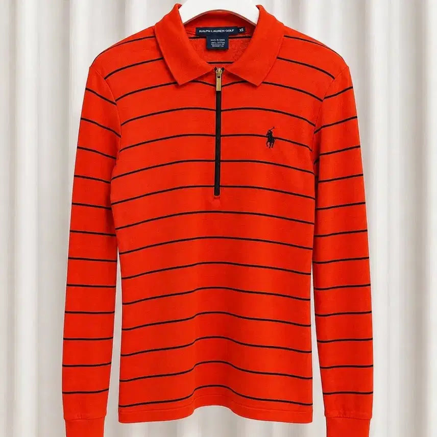 [BUNJANG] RLX Ralph Lauren Golf Women's Long Sleeve Half-Zip Top XS Red-Orange / (새상품급) RLX 랄프로렌 골프 여성 카라 반집업 긴팔탑 XS , 레드오렌지