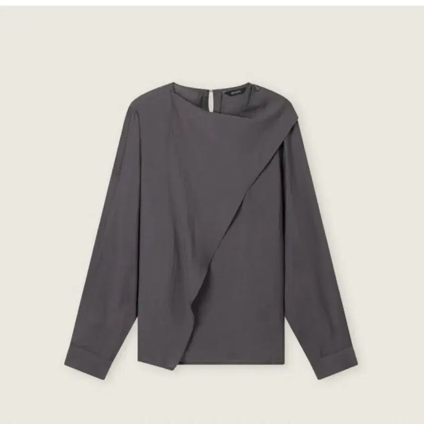 [BUNJANG] Roem Tie-Detail Blouse Charcoal / [S]로엠 타이 변형 블라우스