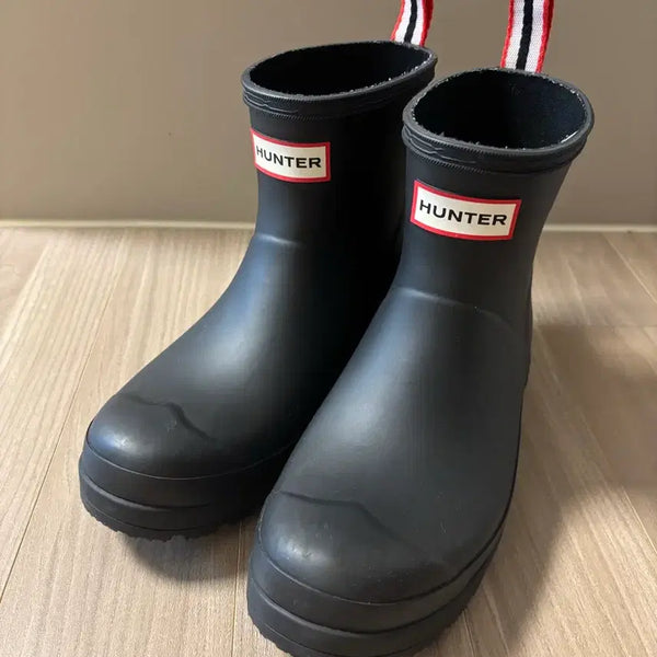 [BUNJANG] Hunter Play Short Rain Boots Black UK 4 / 헌터 플레이 쇼트 레인 부츠 블랙 UK4