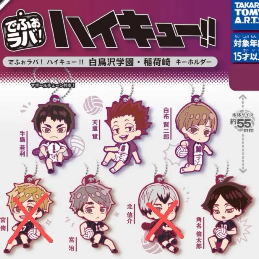 [BUNJANG] Haikyu!! Deporaba Rubber Keychain 5-Piece Full Set / (새상품) 하이큐!! 데포라바  키홀더 5종 풀세트