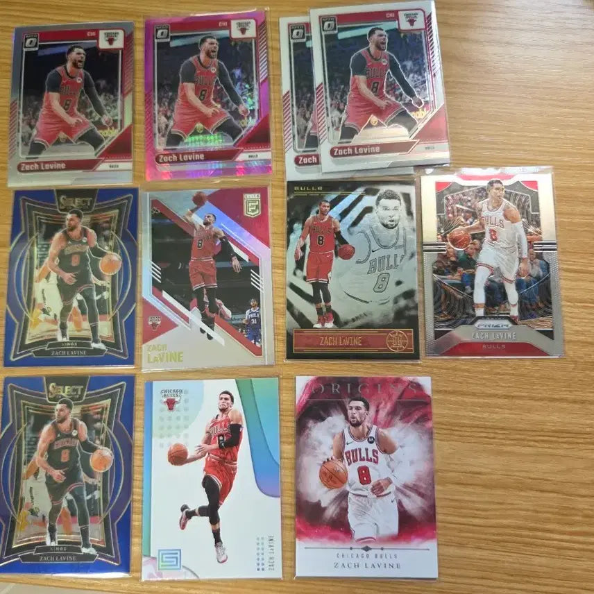 [BUNJANG] Zach LaVine Chicago Bulls NBA Trading Card Bundle Set (9 Cards) / nba 불스 자크 라빈 카드 9장 일괄