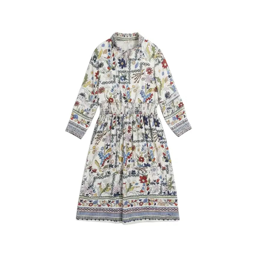 [BUNJANG] Imported Flower Pattern Luxury One-Piece Dress / 여성4/ 수입로스 플라워 패턴 고급진 원피스 21-4