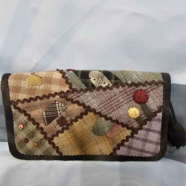 [BUNJANG] Quilted Patchwork Zipper Long Wallet / 퀼트  지퍼돌이 장지갑