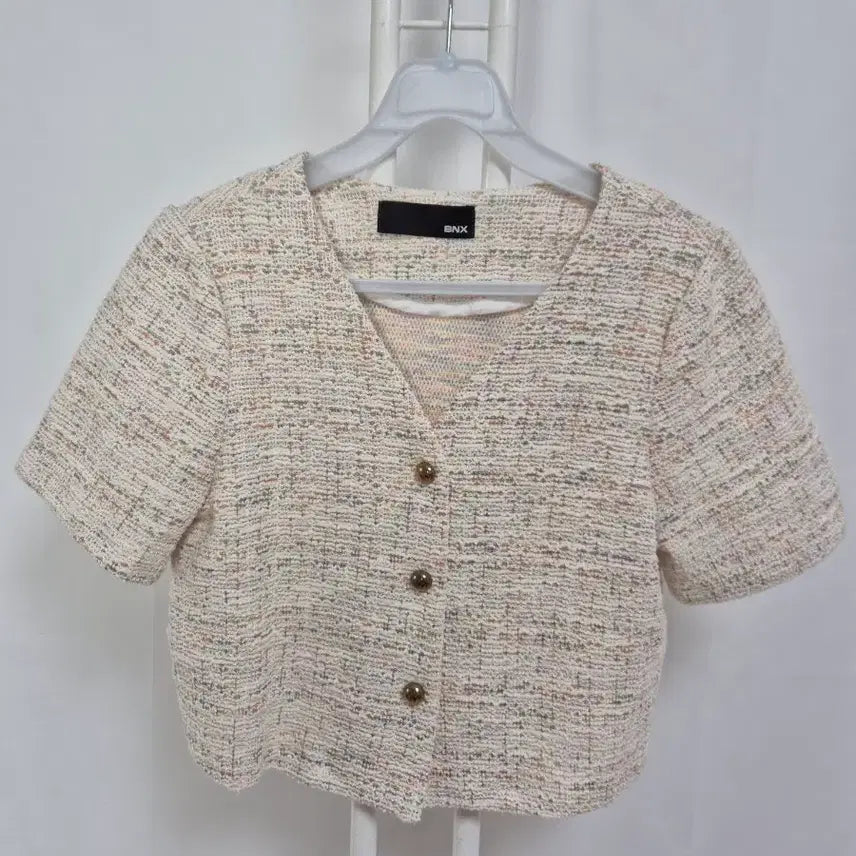 [BUNJANG] BNX Tweed Short Sleeve Jacket Ivory / BNX 트위드 반팔 자켓 아이보리