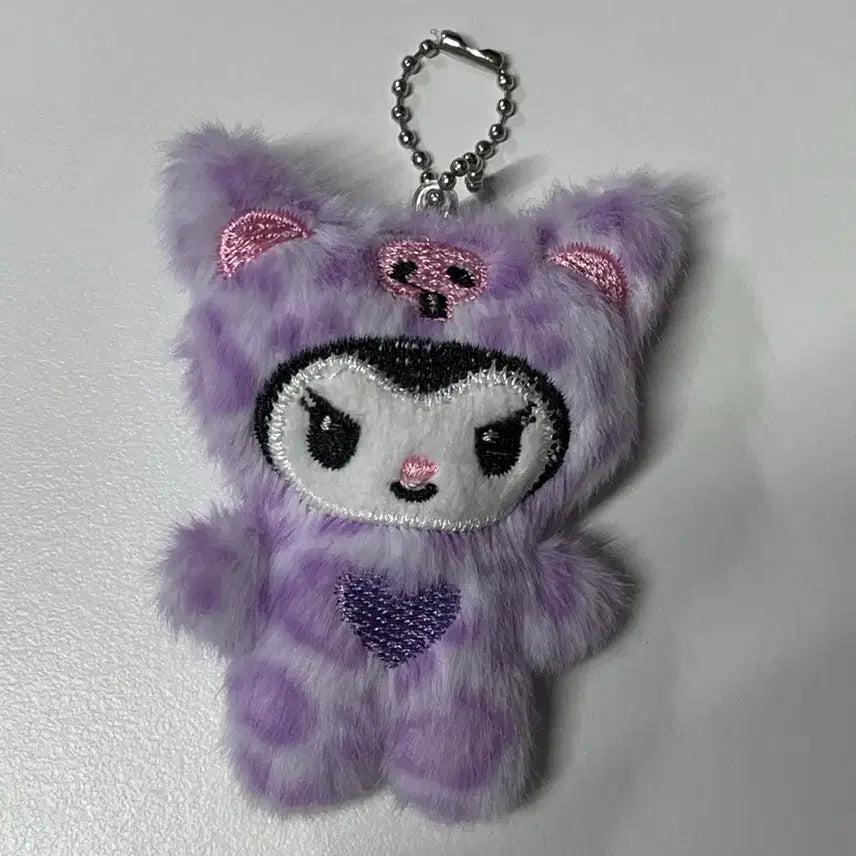 [BUNJANG] Leopard Print Kuromi Plush Keyring / 호피 쿠로미 인형키링