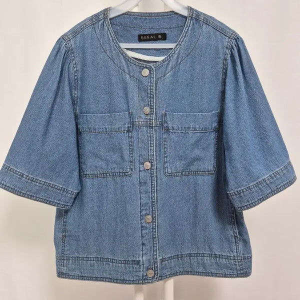 [BUNJANG] Briel Denim Summer Short-Sleeve Jacket / 브리엘  데님 여름반팔 자켓