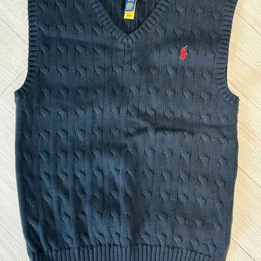 [BUNJANG] Polo Ralph Lauren Navy Cable Knit Vest Vintage Cardigan Big Pony Zip-Up Hoodie / 폴로 랄프로렌 네이비 케이블 니트 조끼 빈티지 가디건 빅포니 집업 후드