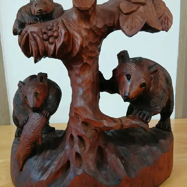 [BUNJANG] Wooden Sculpture Family of Three Bears / 원목 조각품 ( 곰세마리 가족 )