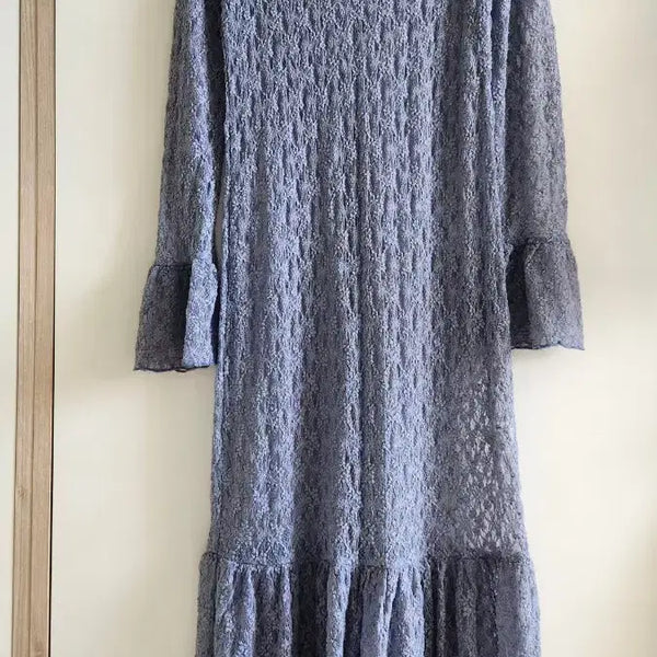 [BUNJANG] Light Blue Lace Midi Dress / 디자인하늘색 레이스 원피스