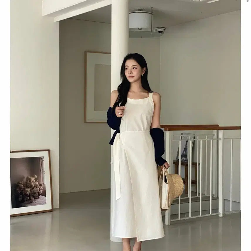 [BUNJANG] Flymodel Wrap Dress Cream / 플라이모델 랩 원피스 크림 / 여름원피스 / 롱원피스