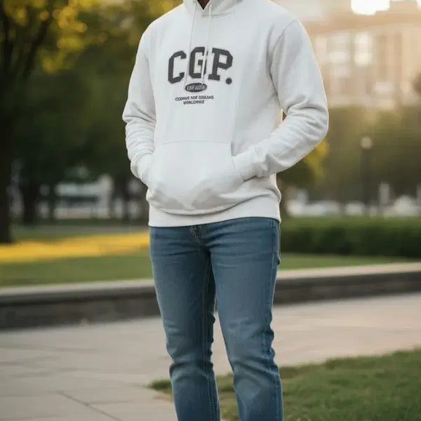 [BUNJANG] Code Graphy CGP White Hoodie M / 코드그라피 CGP 화이트 후드티 M