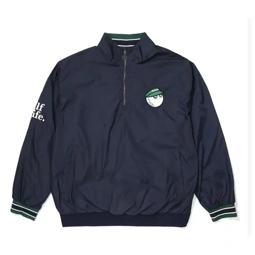 [BUNJANG] Malbon Golf Windbreaker Navy Golf Ball Character Lettering / 말본골프웨어 바람막이