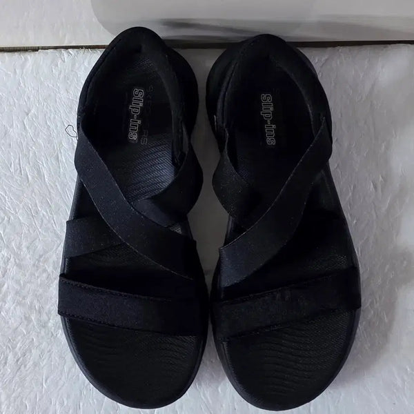 [BUNJANG] Skechers GoWalk Flex Sandal Glamour Hands-Free Slip-ins Triple Black / [230] 스케쳐스 고워크 플렉스 샌들 글리머 핸즈프리슬립인스 트리플블랙
