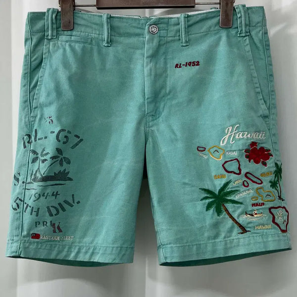 [BUNJANG] Polo Ralph Lauren RL-1952 Embroidered Washed Shorts / 폴로 랄프로렌 RL-1952 하와이 엠브로이더 워시드 쇼츠 반바지