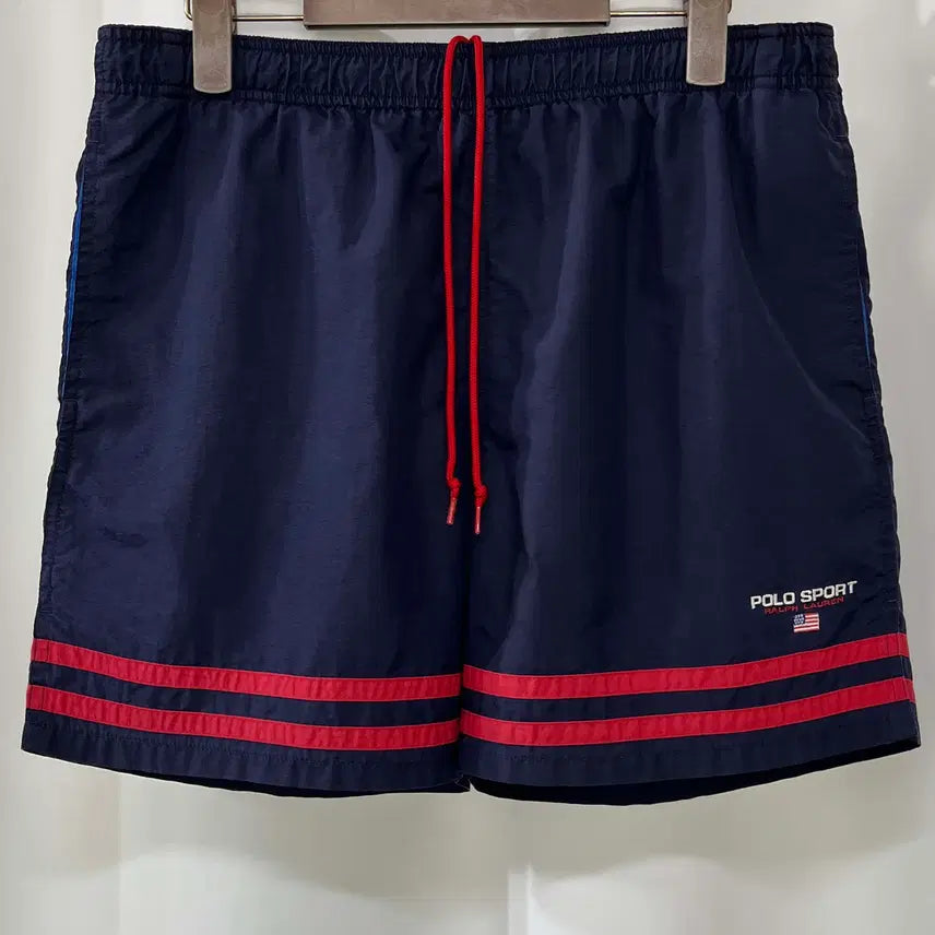 [BUNJANG] Polo Sport 90's Spellout Nylon Track Shorts / 90's 폴로 스포츠 스펠아웃 퍼플네이비 나일론 트랙 쇼츠 반바지